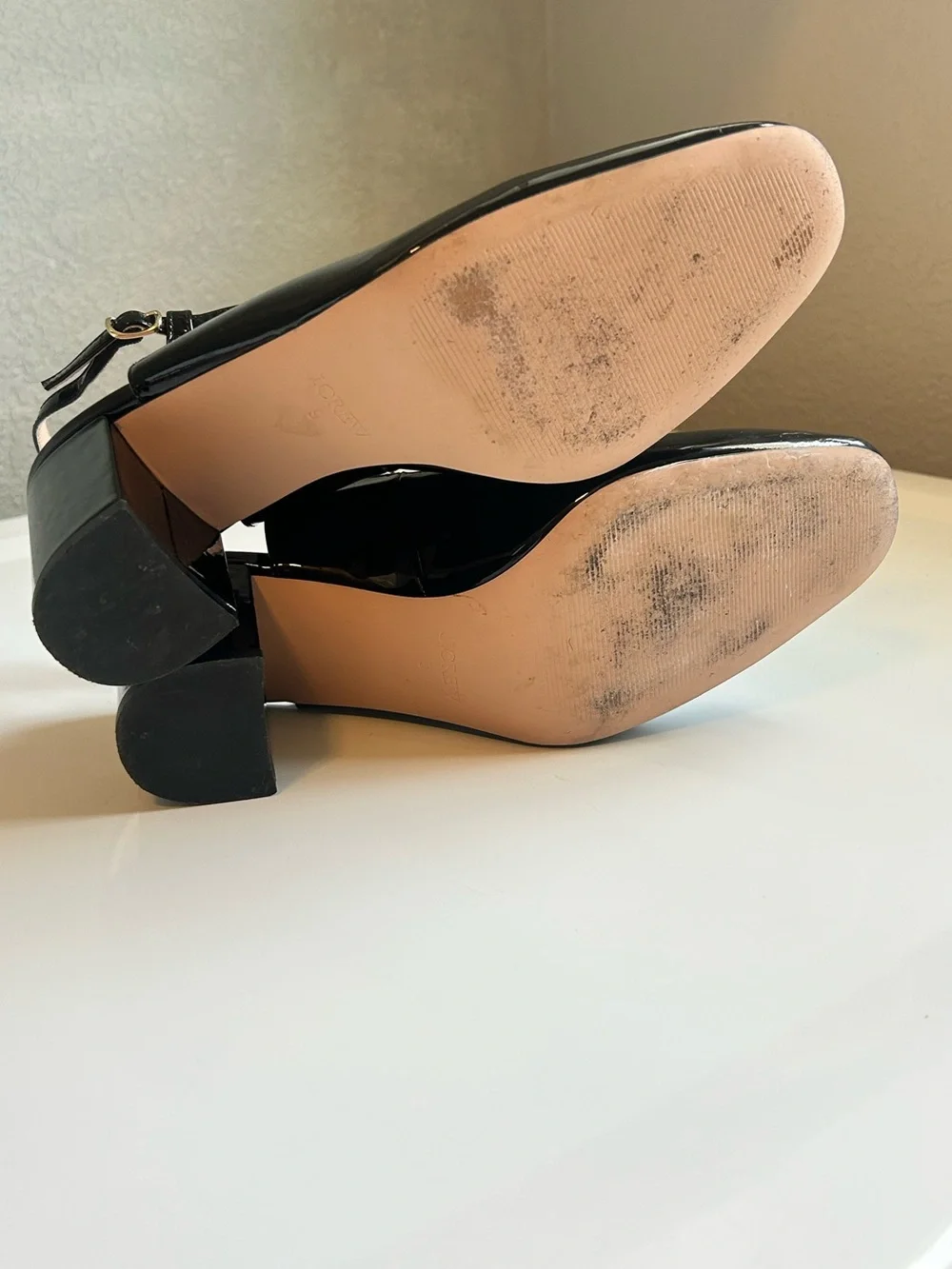 J. CREW Maisie Patent Leather Ankle-Strap Heels Black 9 MSRP $268